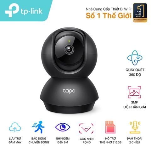 Camera Wifi quay quyét trong nhà TP-LINK, Tapo C211, 3M