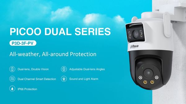 Camera Wifi Ngoài trời 2 ống kính DAHUA Picoo Dual D1 DH-P3D-3F-PV, 6MP