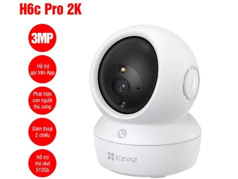 Camera Wifi EZVIZ H6c Pro 2K 3MP Quay Quét 360°, AI Nhận Diện Người, Đàm Thoại 2 Chiều