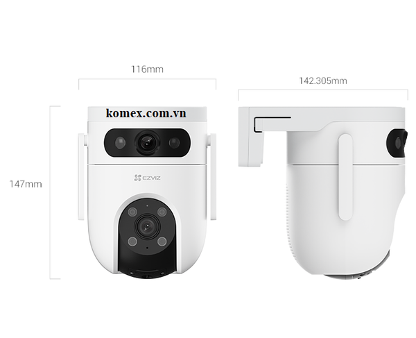 Camera Giám Sát Công Trình EZVIZ H9c Dual 4G 3K, Hỗ Trợ Wifi 6 Có Màu Ban Đêm