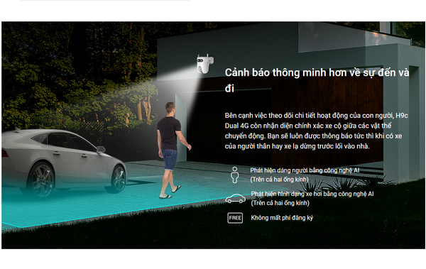 Camera Giám Sát Công Trình EZVIZ H9c Dual 4G 3K, Hỗ Trợ Wifi 6 Có Màu Ban Đêm