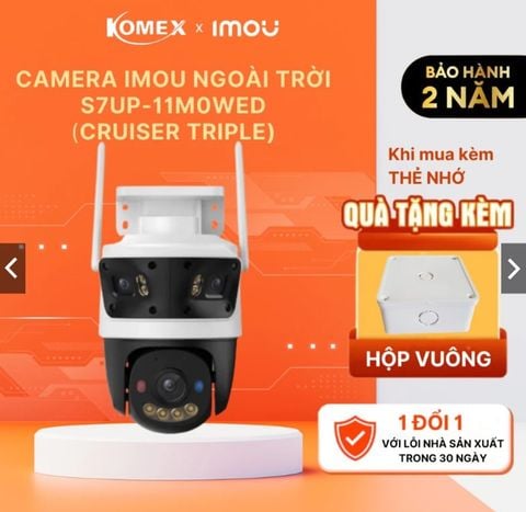 Camera ngoài trời 3 mắt Wifi 6 IMOU IPC-S7UP-11M0WED, 11Mp, đàm thoại, báo động
