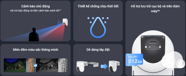 Camera Wi-Fi quay quét EZVIZ H8c Pro 4K siêu nét theo dõi thông minh