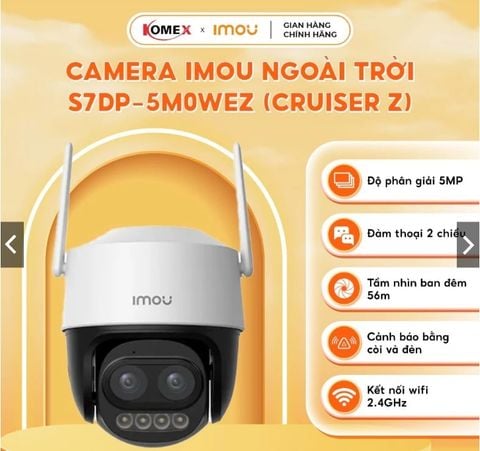Camera Wifi 6ngoài trời quay quét zoom IMOU Cruiser IPC-S7DP-5M0WEZ, 5Mp, Full Color