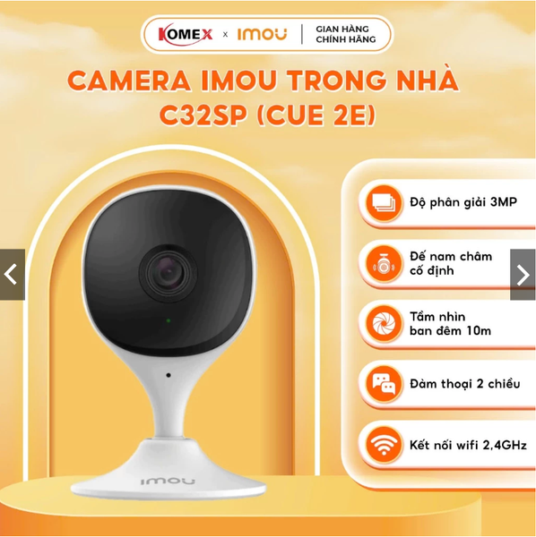 Camera trong nhà IMOU IPC-C32EP/IPC-C32SP, 3MP, đàm thoại 2 chiều, đế nam châm cố định