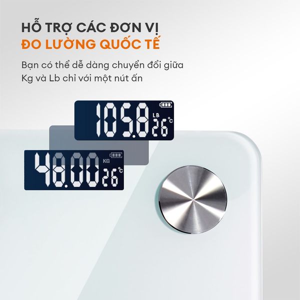 Cân Sức Khỏe giá rẻ Điện Tử Gaabor GWS-M02A, Kết Nối App Thông Minh
