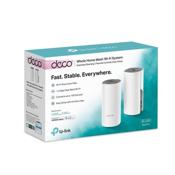 Hệ Thống Mesh WiFi 5 Toàn Nhà TP-Link Deco E4 (1-pack), E4 (2-pack), E4 (3-pack) AC1200 Giúp Kiểm Soát Của Phụ Huynh