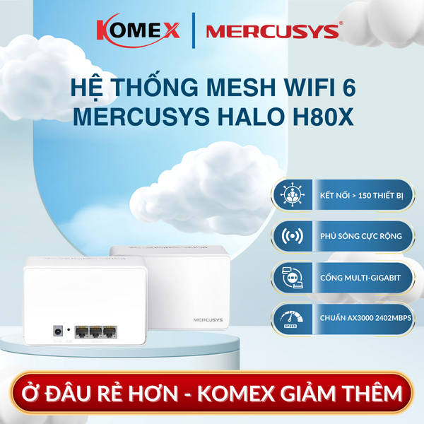 Hệ thống WiFi Mesh 6 MERCUSYS Halo H80X (3-pack), H80X (2-pack) SPI Firewall bảo vệ dữ liệu cá nhân