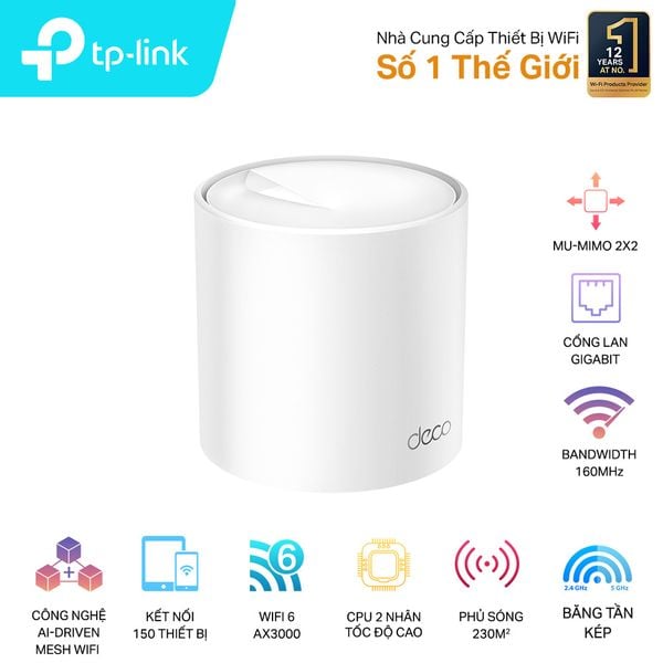 Hệ Thống Mesh Wi-Fi 6 Cho Gia Đình Tp-Link Deco AX3000-X50 (1-pack), X50 (2-pack), X50 (3-pack)