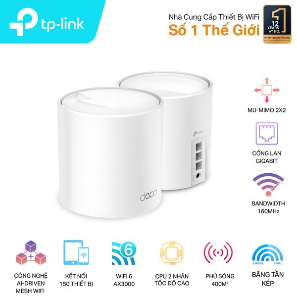 Hệ Thống Mesh Wi-Fi 6 Cho Gia Đình Tp-Link Deco AX3000-X50 (1-pack), X50 (2-pack), X50 (3-pack)