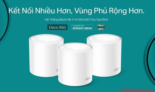 Hệ Thống Mesh Wi-Fi 6 Cho Gia Đình Tp-Link Deco AX5400-X60 (1-pack), X60 (2-pack), X60 (3-pack)