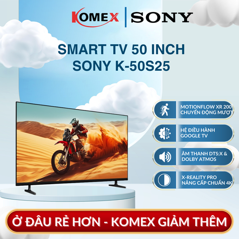 Google Tivi Sony BRAVIA 2 II 4K 50 inch K-50S25VM2 Hình Ảnh Siêu Nét, Âm Thanh Vòm Dolby Atmos