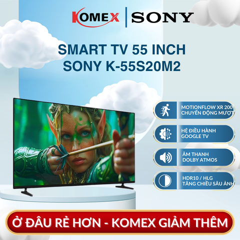 Google Tivi Sony K-55S20M2 55 inch 4K Âm Thanh Vòm Dolby Nốt Trầm Dày, Xem Phim Cực Hấp Dẫn