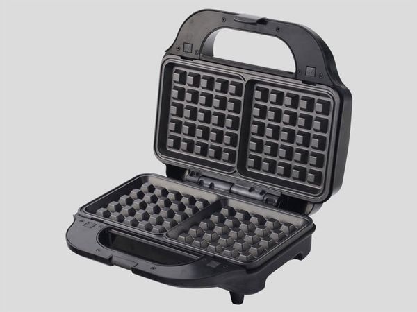 Máy nướng bánh mì sandwich Tiross TS9655 có 3 khay nướng tiện lợi, Tự động ngắt điện khi quá nhiệt