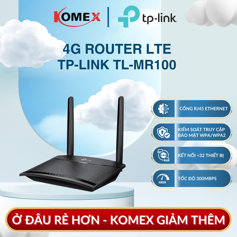 Router Wi-Fi 4G LTE TP-Link TL-MR100 Chuẩn N 300Mbps, Hỗ trợ quản lý nội bộ và quản lý từ xa