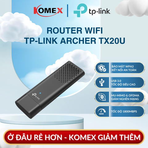 USB Adapter WiFi 6 AX1800 TP-Link Archer TX20U, Thiết bị được cài đặt sẵn driver