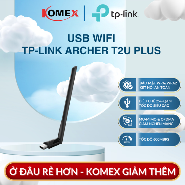 USB Adapter WiFi TP-Link Archer T2U Plus AC600, Tăng cường khả năng thu và phát tín hiệu WiFi