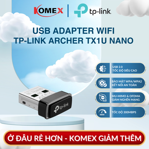 USB Adapter Wi-Fi 6 TP-Link Archer TX1U Nano AX300, cho phép chia sẻ kết nối sang thiết bị khác