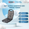 Kẹp nướng bánh mì sandwich 4 miếng đa năng Tiross TS9670 công suất 1300W chống dính