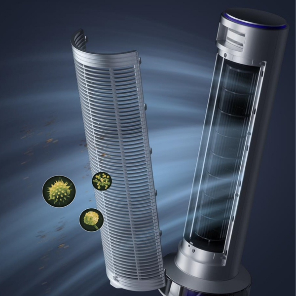 Quạt Tháp Không Cánh Kết Hợp Lọc Không Khí Tiross TS9188 Màng Lọc HEPA H13, 55W Siêu Tiết Kiệm Điện