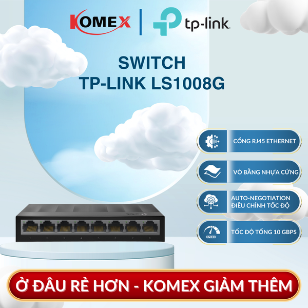 Switch Gigabit 8 Cổng TP-Link LS1008G LiteWave, Không yêu cầu cài đặt phần mềm
