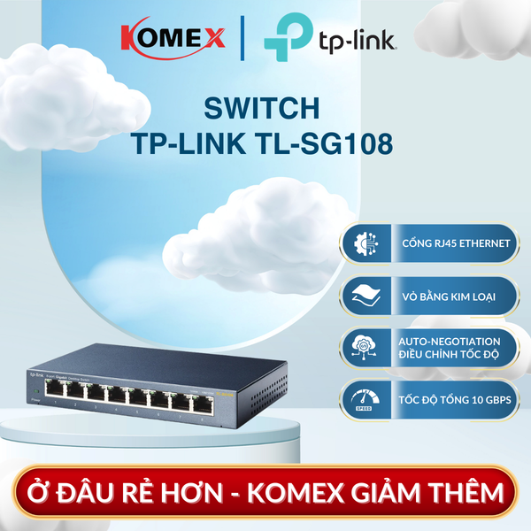 Switch Gigabit 8 Cổng TP-Link TL-SG108 Vỏ Kim Loại, Hỗ trợ tốt cho các ứng dụng đồ họa