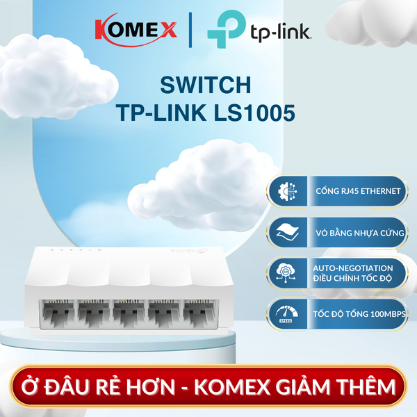Thiết bị chia mạng TP-Link LS1005 5 Cổng 10/100Mbps LiteWave, đáp ứng tốt nhu cầu cơ bản