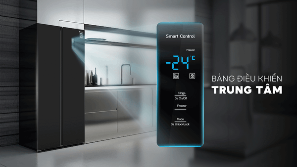 Tủ lạnh Side by Side giá giẻ Casper Advanced Inverter RS-E460PBS11, 458 lít