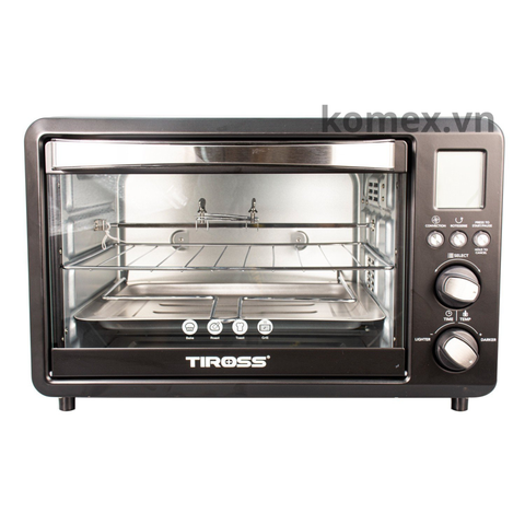 Lò nướng thùng Tiross TS9608 28L, Công suất 1500W, Hẹn giờ tới 60 phút