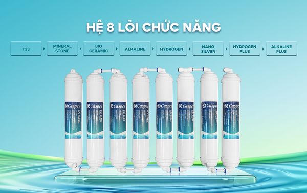 Máy Lọc Nước Nóng Nguội Lạnh Casper Hydrogen 12 Lõi WH-DH8V1