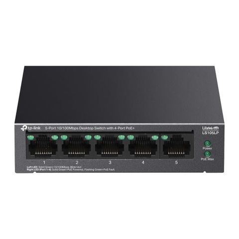 Switch PoE TP-Link LS105LP 10/100Mbps 4 Cổng PoE 41W Vỏ Kim Loại, Cấp nguồn qua Ethernet