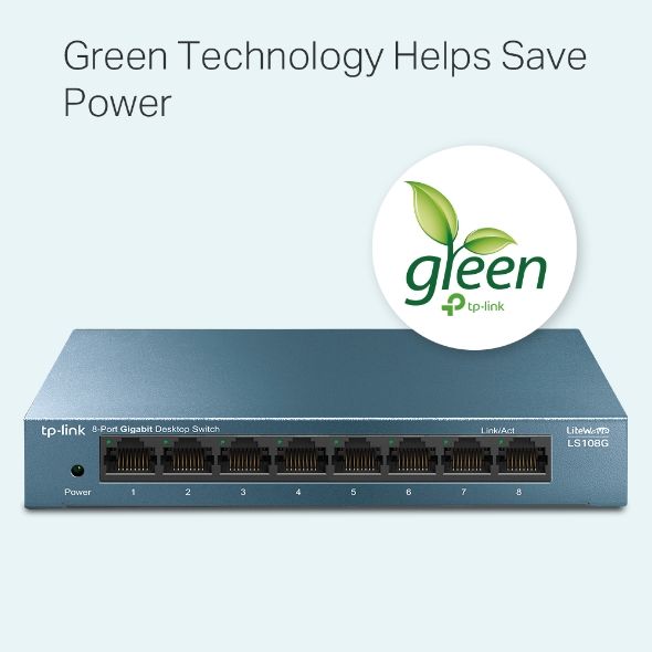 Switch Gigabit 8 Cổng TP-Link LS108G LiteWave Phù hợp cho camera IP, NAS và nhiều thiết bị mạng khác