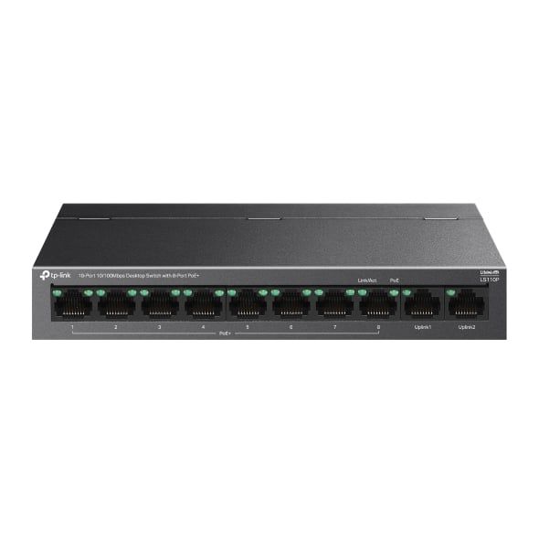 Switch PoE TP-Link LS110P 10/100Mbps 8 Cổng PoE 96W Vỏ Kim Loại, Tự động khôi phục PoE duy trì hoạt động