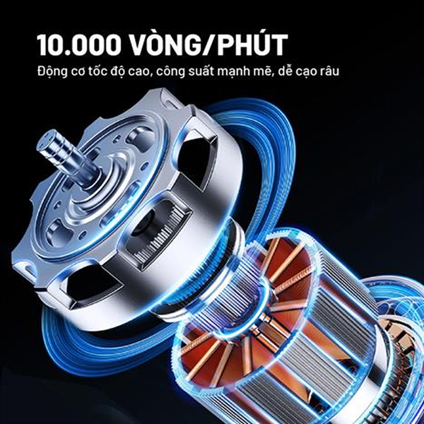 Máy cạo râu điện Hyundai PHT-045-BK cạo khô & ướt tiện lợi