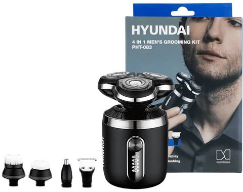 Máy cạo râu khô & ướt đa năng 4 trong 1 Hyundai PHT-083-BK, Chống nước – Êm ái