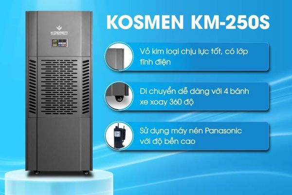 Máy hút ẩm không khí công nghiệp Kosmen KM-250S, công suất 250 lít/ngày