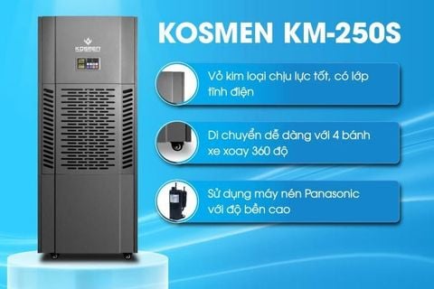 Máy hút ẩm không khí công nghiệp Kosmen KM-250S, công suất 250 lít/ngày