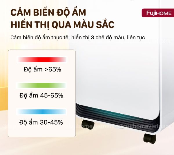 Máy Hút Ẩm FujiHome DH10 10L/ngày – Lọc Không Khí Ionizer, Vận hành êm ái