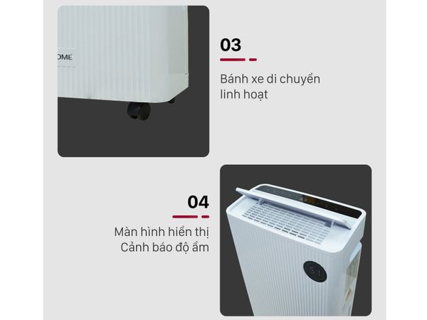 Máy Hút Ẩm FujiHome DH25W-HEPA-NEW 25L/ngày – Lọc Không Khí HEPA H13, Ionizer, WiFi