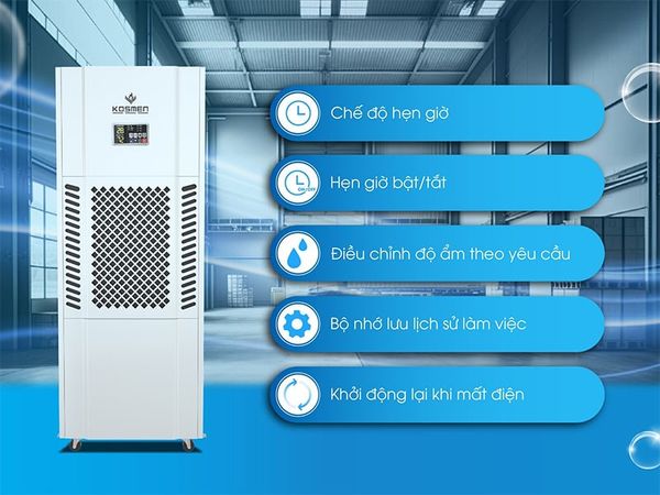 Máy hút ẩm không khí công nghiệp Kosmen KM 180S, công suất 180 lít/ngày