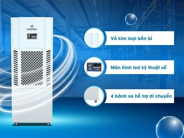 Máy hút ẩm không khí công nghiệp Kosmen KM 180S, công suất 180 lít/ngày