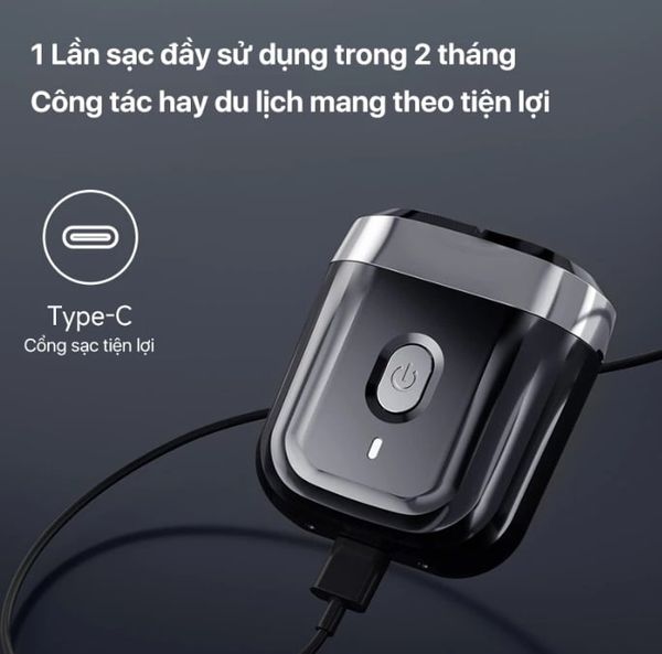 Máy cạo râu Mini Enchen Mini 6, Mini 6S, cổng sạc type C, chống nhước IPX7