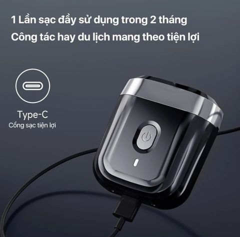 Máy cạo râu Mini Enchen Mini 6, Mini 6S, cổng sạc type C, chống nhước IPX7