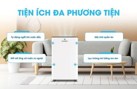Máy hút ẩm không khí Kosmen KM-60S, công suất 60 lít/ngày, Điều khiển qua App, Kết nối wifi