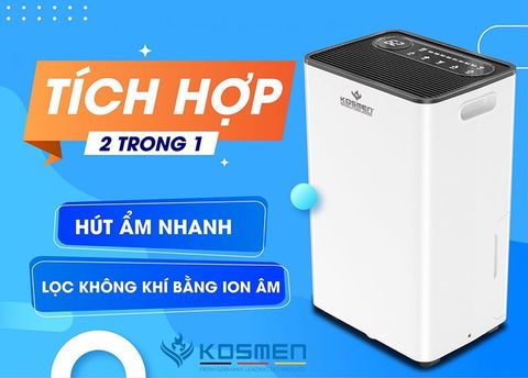 Máy hút ẩm không khí Kosmen KM-60S, công suất 60 lít/ngày, Điều khiển qua App, Kết nối wifi