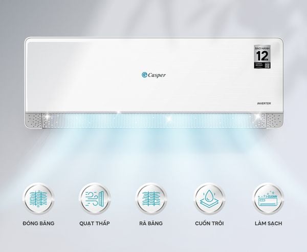 Máy lạnh Casper Inverter 9000BTU(1HP) QC-09IU36A, 1 chiều