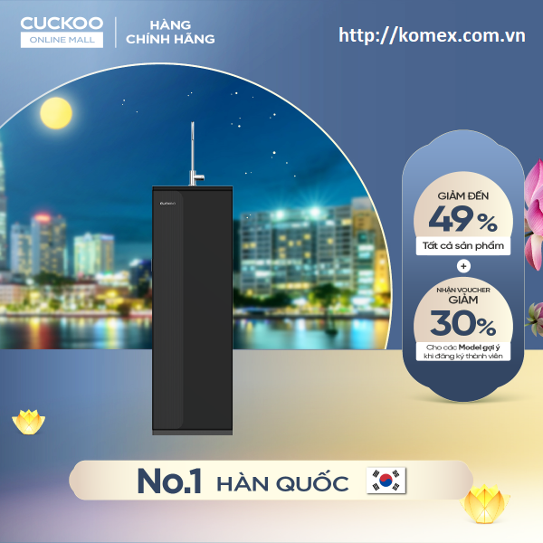 Máy lọc nước RO Hàn Quốc Tủ đứng, 11 lõi Cuckoo CP-DRPV1101S/BKVNCV
