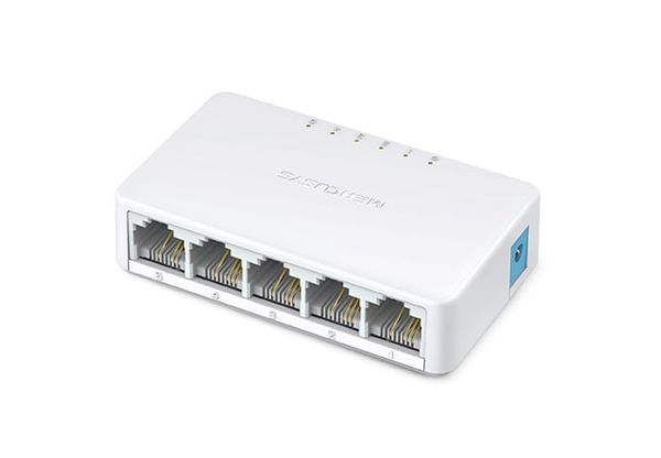 Switch chia mạng Mercusys MS105 5 cổng 10/100Mbps, hỗ trợ Auto MDI/MDIX không cần phân biệt cáp thẳng hay cáp chéo