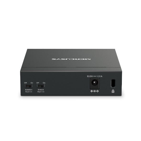 Switch PoE+ Gigabit 5 Cổng Mercusys MS105GP (4 Cổng PoE+, 65W, Extend 250m), Truyền trên cùng một dây Ethernet