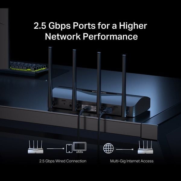 Bộ định tuyến gia đình router Wi-Fi 7 băng tần kép BE3600, Tp-link Archer MR27BE